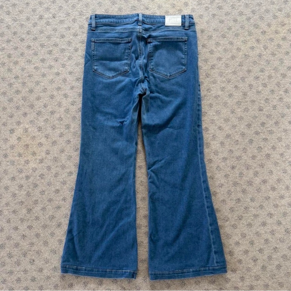 PAIGE High Rise Flare Jeans Womens Size 31 Medium Wash Stretch Denim - Picture 6 of 6